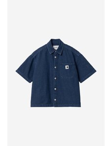 Džínová košile Carhartt WIP Lovilia dámská, relaxed, s klasickým límcem, I031935-BLUESTOWAS