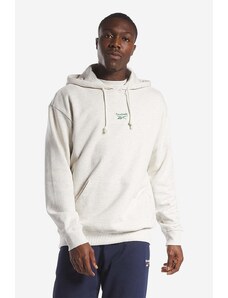 Bavlněná mikina Reebok Classic Small Vector Hoodie béžová barva, s kapucí, melanžová, HS7152-CHAMEL