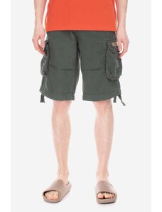 Bavlněné šortky Alpha Industries Jet Short zelená barva, 191200.353-green