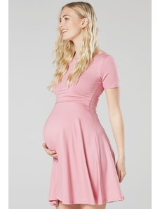 Chelsea Clark Těhotenské a kojící šaty 3v1 Happy Mama růžové