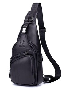 Bullcaptain kožená taška přes rameno Adalard Černá 5L BULLCAPTAIN XB105s1