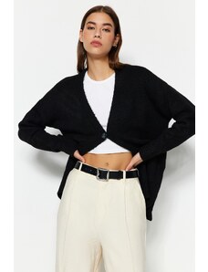 Trendyol Black Basic Měkký texturovaný pletený svetr
