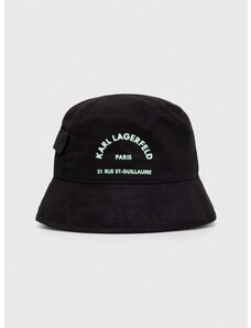Bavlněná čepice Karl Lagerfeld černá barva