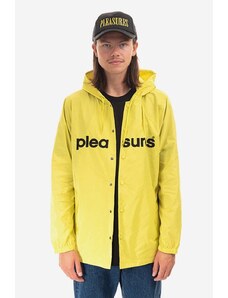 Nepromokavá bunda PLEASURES Keys Coaches Jacket pánská, žlutá barva, přechodná, P22F015
