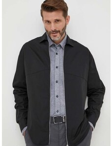 Košile Armani Exchange černá barva, relaxed, s klasickým límcem