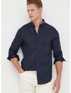 Košile Armani Exchange pánská, tmavomodrá barva, slim, s límečkem button-down