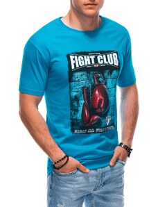 EDOTI Pánské tričko s potiskem S1861 - světle modré