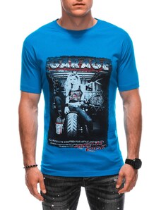 EDOTI Pánské tričko s potiskem S1860 - modré