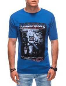 EDOTI Pánské tričko s potiskem S1860 - tmavě modré