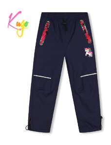 Dívčí zateplené šusťákové kalhoty KUGO DK7120, modré
