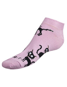 BELLATEX Dámské ponožky nízké Kočka sv. růžová