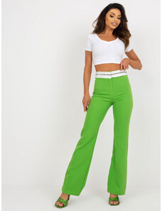 Fashionhunters Světle zelené kalhoty