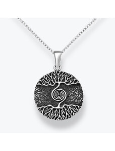 Estemia Stříbrný náhrdelník Strom života v medailonu - Ag925