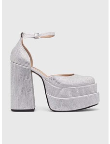 Lodičky Steve Madden Charlize-R stříbrná barva, na podpatku, SM11002257