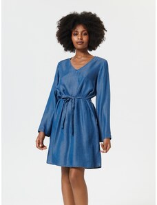 Sinsay - Mini šaty s ozdobným vázáním - modrá