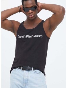 Bavlněný top Calvin Klein Jeans černá barva