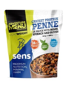 Adventure Menu Cvrččí proteinové penne v omáčce s fazolemi, špenátem a olivami 400g