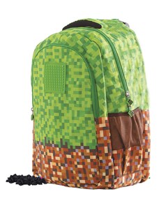Pixie Crew Školní batoh MineCraft hnědo-zelený
