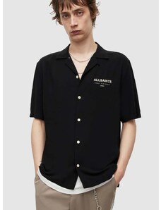 Košile AllSaints pánská, černá barva, regular