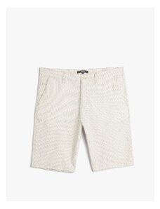 Koton Bermuda Shorts Linen Blended With Pockets and Buttons.