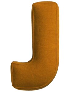 Yellow Tipi Cihlově oranžový sametový polštář písmeno J 40 cm