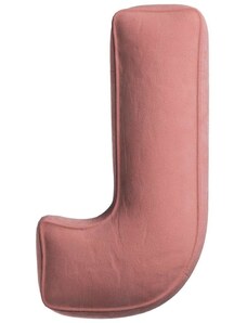 Yellow Tipi Korálově růžový sametový polštář písmeno J 40 cm