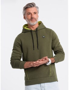 Ombre Men's hoodie with zippered pocket - olive