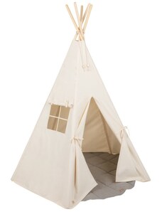 Moi Mili Béžový bavlněný teepee stan s podložkou Navajo 170 x 130 cm