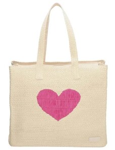 PE-Florence Béžovo-růžová dámská plážová taška "Love"