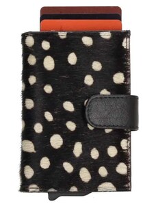 Hide & Stitches Černá malá kožená peněženka s klíčenkou "Sahara"