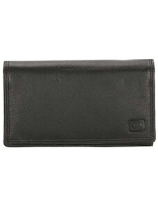 Double-D Černá velká kožená peněženka "Dominas"