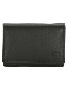 Double-D Černá praktická kožená peněženka "Collect"