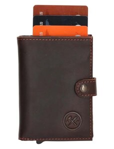 Double-D Tmavě hnědá kožená peněženka s RFID ochranou "Protect"