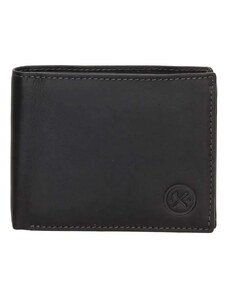 Hide & Stitches Černá pánská kožená peněženka "Omaha"