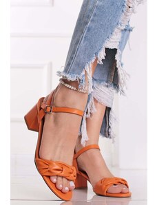 C’M Paris Oranžové sandály na hrubém podpatku Vanise