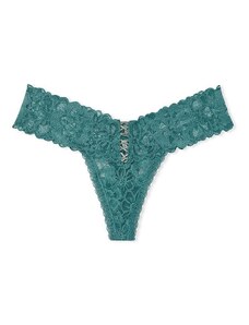 Victoria's Secret luxusní French Sage celokrajková tanga Lace Up Thong Panty