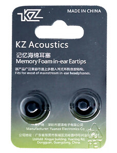 KZ P1 špunty na sluchátka z paměťové pěny, střední velikost M, 1 pár, černá