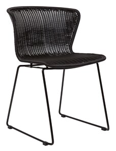 Hoorns Set dvou černých plastových jídelních židlí Inges