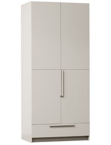 Hoorns Bílá dřevěná šatní skříň Pamela 215 x 95 cm