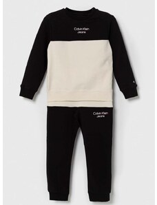 Dětská tepláková souprava Calvin Klein Jeans černá barva