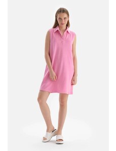 Dagi růžové ručníkové šaty bez rukávů s rolákem