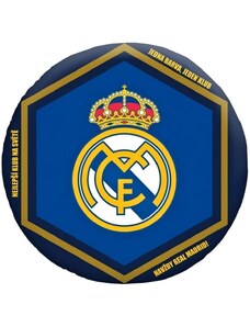 Halantex Kulatý fotbalový polštářek FC Real Madrid - RMCF - motiv Jedna barva, jeden klub! - průměr 35 cm