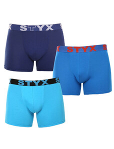 3PACK pánské boxerky Styx sportovní guma nadrozměr modré (3R96879)