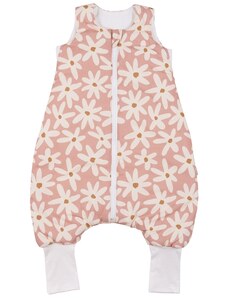 Malomi Kids Růžový bavlněný spací pytel s nohavicemi Blush Daisies 86 cm