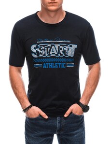 EDOTI Pánské tričko s potiskem S1873 - tmavě modré