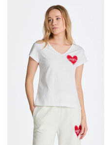 TRIČKO GANT CV. COLLEGIATE HEART SS T-SHIRT bílá XS