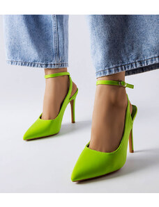 Nespecifikovaný Zelené jehlové boty Luce na otevřeném podpatku