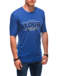 EDOTI Pánské tričko s potiskem S1872 - modré