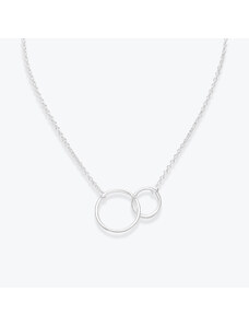 Estemia Stříbrný náhrdelník Dvojitá karma - Propojené kruhy - Ag925
