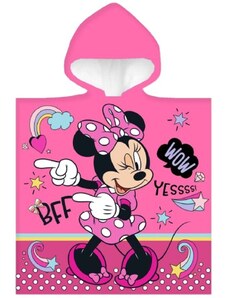 Carbotex Dětské / dívčí plážové pončo - osuška s kapucí Minnie Mouse - Disney - 100% bavlna - 50 x 110 cm